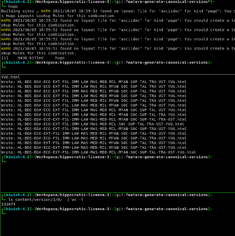 a terminal window divided into three tabs